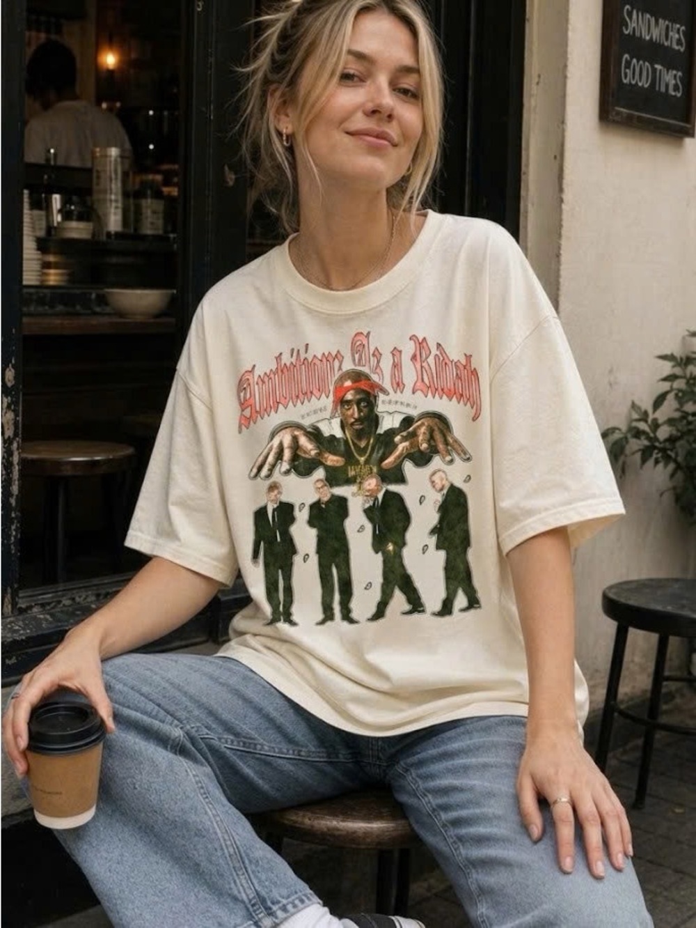 Tupac Shakur Ambitionz Az A Ridah Vintage Hip Hop T-Shirt
